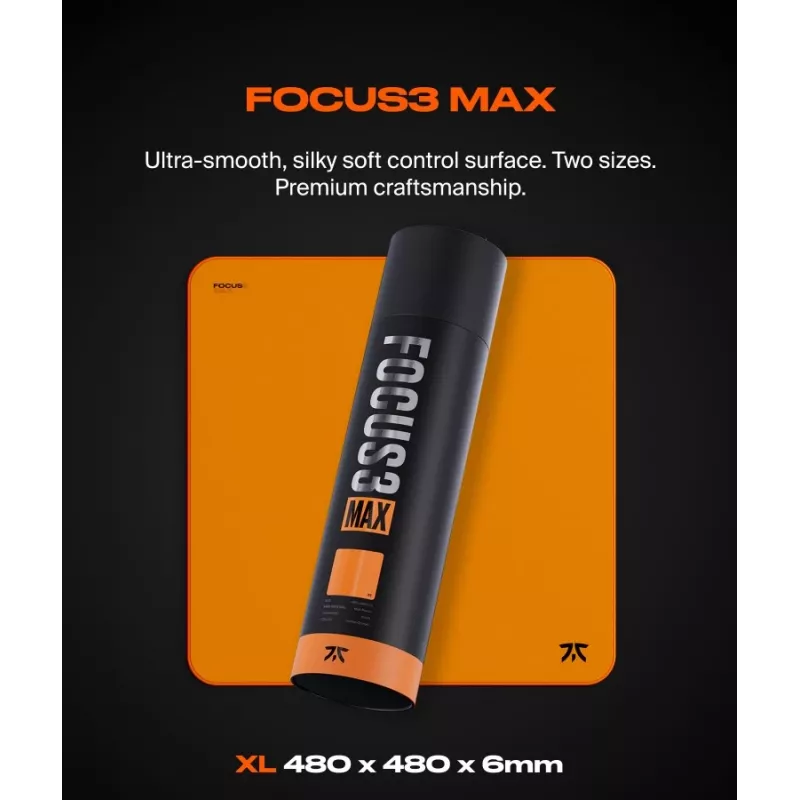 Gaming-Mauspad GLORIOUS Fnatic FOCUS3 MAX XL – erweiterte XL-Größe, Stoffoberfläche, genähter Rand