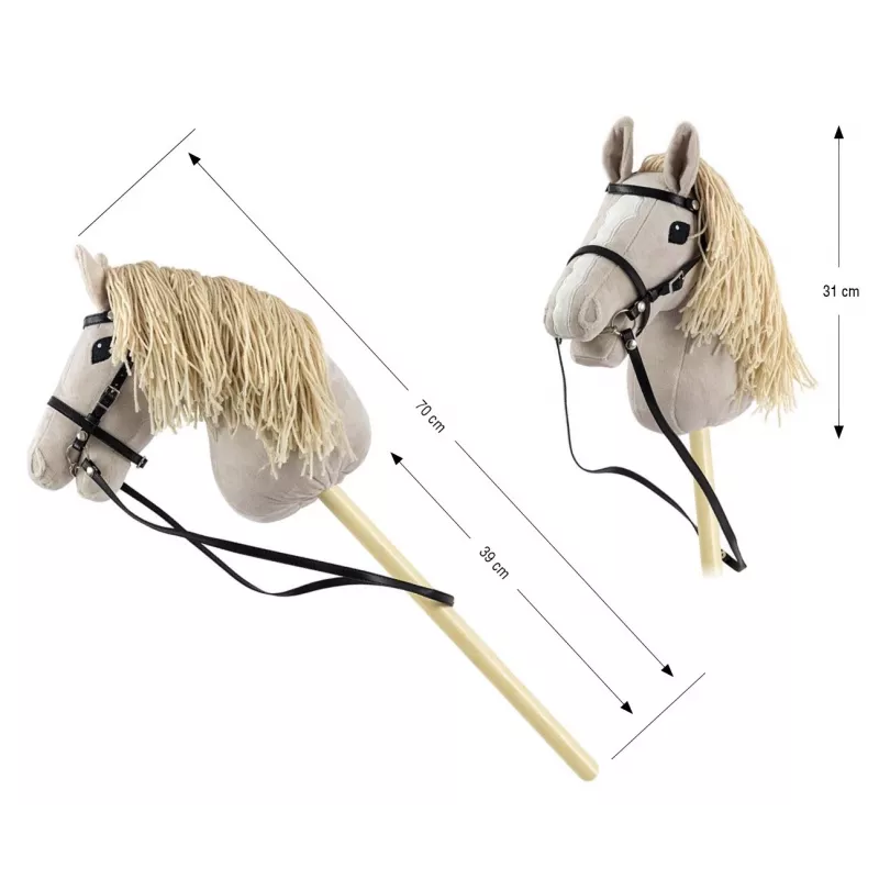 Plüsch-Steckenpferd Milly Mally 6626 Hellgrau – milly mally Kuscheltier, Steckenpferd zum Reiten