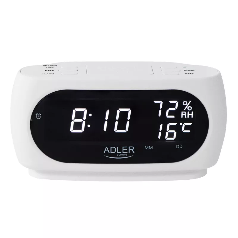 Adler AD 1186W Wecker Digitalwecker Schwarz, Weiß