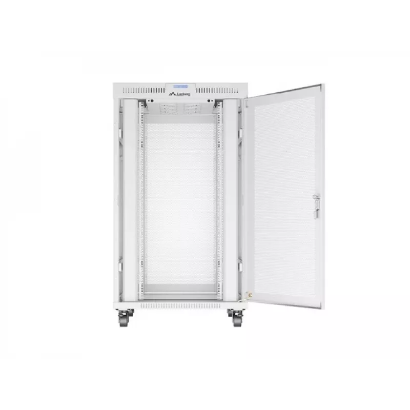 BODENSTEHENDER RACK-SCHRANK 19 27U 800X1000 GRAU PERFORIERTE LCD-TÜR LANBERG (flach PACK)