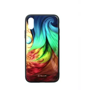 Schutzglasabdeckung für iPhone XS Tellur — gedrucktes mesmerisches Design