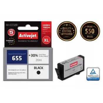Activejet AH-655BR Tinte (Ersatz für HP 655 CZ109AE; Premium; 20 ml; schwarz)