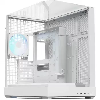 APNX Towergehäuse V2 — weiß, gehärtete Glaspaneele x3