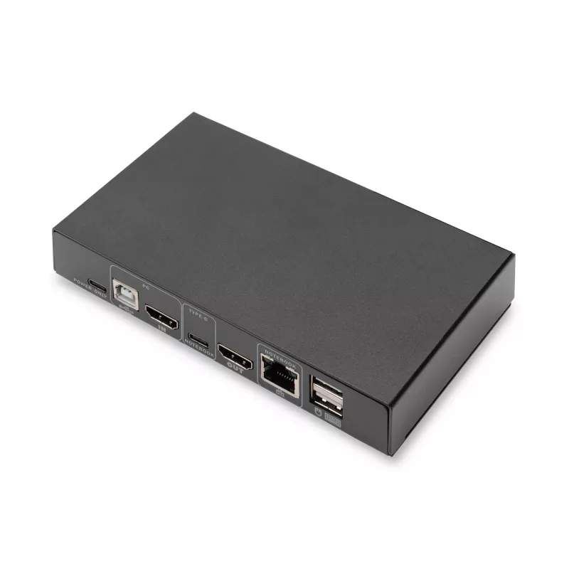 DIGITUS DS-12901 - KVM-/Audio-/USB-Switch - 4K 30 Hz, USB-C/USB/HDMI-Eingang, HDMI-Ausgang, Netzwerk