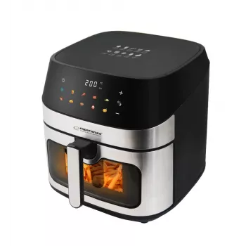 Heißluftfritteuse ESPERANZA EKA005, 8 L Fassungsvermögen, 1600 W, Touch-Steuerung, 10 Programme, Edelstahl, schwarz