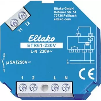 Rollladen-/Jalousieaktor Eltako ETR61-230V, 230 V Eingang, 5 A Stromstärke, blau/weiß