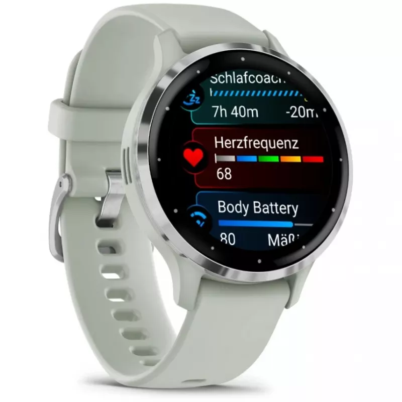 Garmin Venu 3S 3,05 cm (1,2 inch) AMOLED 41 mm Digital 390 x 390 Pixel Touchscreen Grau, Silber Wi-Fi GPS (Satellit)