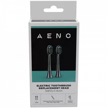 AENO Ersatzbürstenköpfe, Schwarz, Dupont-Borsten, 2 Stück im Set (für ADB0004/ADB0006 und ADB0003/ADB0005)