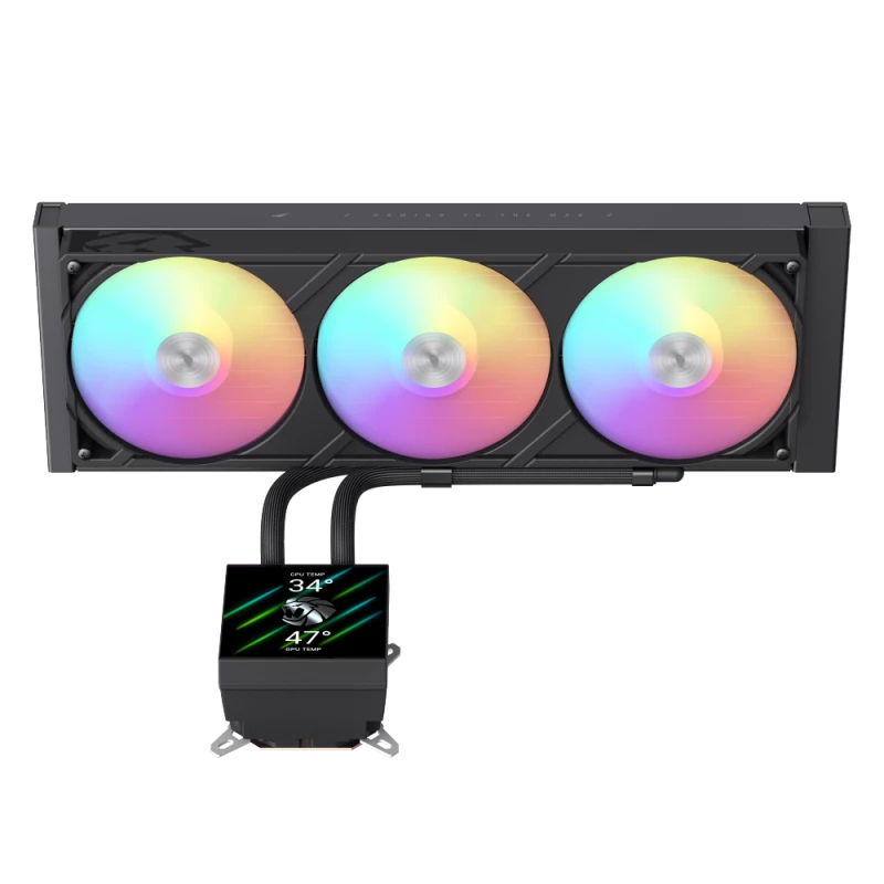 Gamemax CPU-Flüssigkeitskühler | GLACIER 360 LCD BK | Intel, AMD
