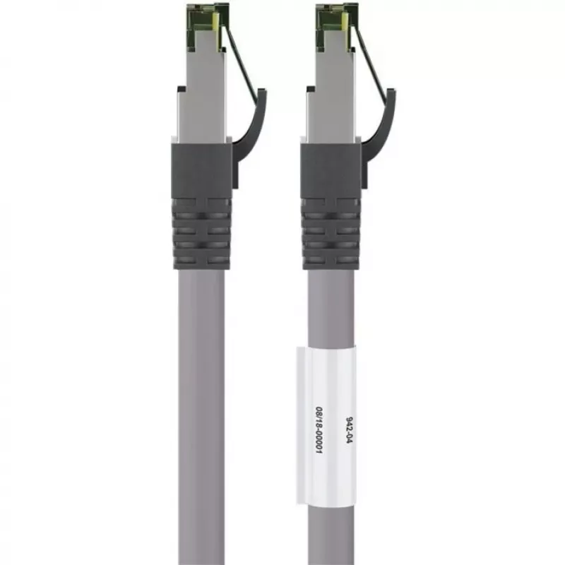 Goobay CAT 8.1 Patchkabel, S/FTP (PiMF), Grau, 0,5 m - LSZH halogenfrei, Kupfer AWG 24 (55135)