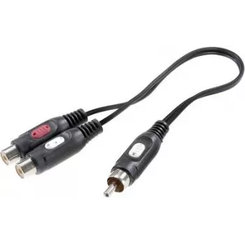 SpeaKa Professional RCA Audio Y-Adapter [1x RCA-Stecker - 2x RCA-Buchse] Schwarz (SP-7869820)
