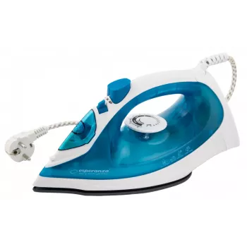 Dampfbügeleisen ESPERANZA EHI002 — 2200 W, Keramiksohle, Vertikaldampf, 0,815 kg, weiß/blau