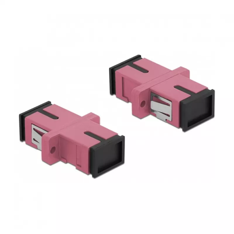 Glasfaserstecker SC Buchse–Buchse DELOCK 85995, violett, 4er-Pack
