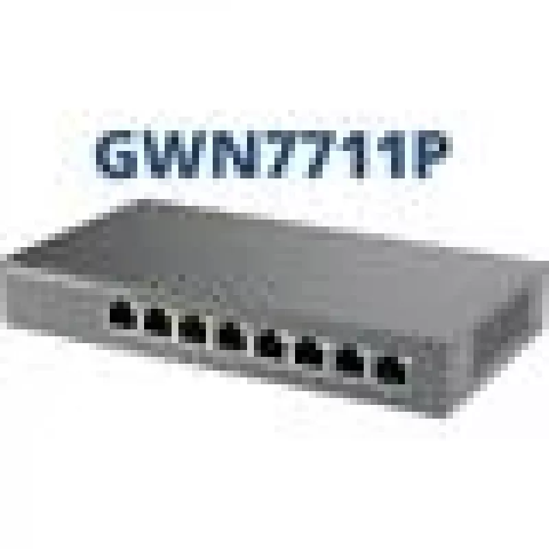 Managed L2 Gigabit PoE-Netzwerk-Switch Grandstream GWN7711P — 8x RJ-45 10/100/1000, 48V DC, Desktop/Wandmontage