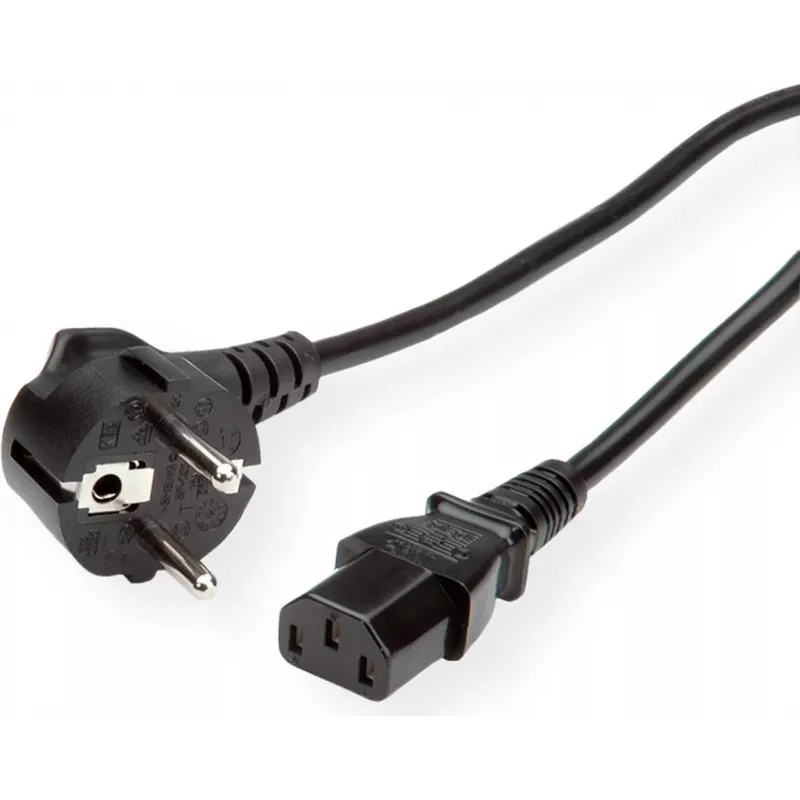 VALUE Netzkabel, gerade IEC-Buchse, schwarz, 0,6 m (19.99.1017)