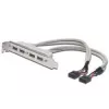 Slotblechkabel USB 2.0 HighSpeed Typ 2xIDC (5pin)/4xUSB A M/F grau 0,25 m