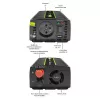 Auto-Wechselrichter Qoltec Monolith 1200 W Schwarz 24 V