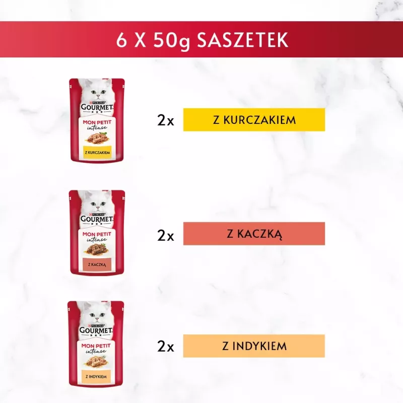 GOURMET Mon Petit Geflügel-Mix - Nassfutter für Katzen - 6 x 50 g