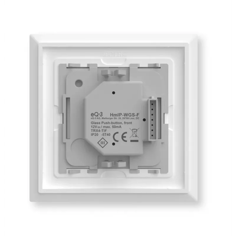 Smart-Glas-Taster HomeMatic Homematic IP Glas-Taster, 230 V, 868 MHz, weiß, 54,5×54,5×29 mm