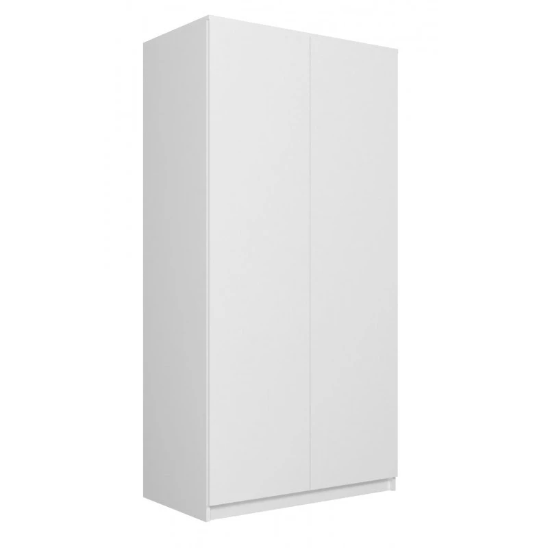 Top e shop SD-90 BI Kleiderschrank, 2-türiger Schlafzimmerschrank, weißer Korpus, 7 Einlegeböden