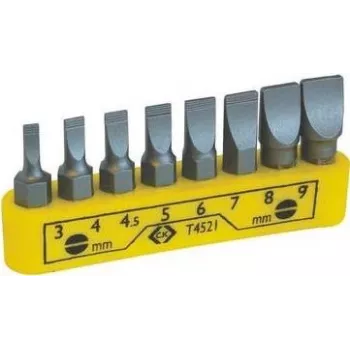 C.K T4521 Schlitz-Schraubendreher-Bit-Clip-Set, 8-teilig