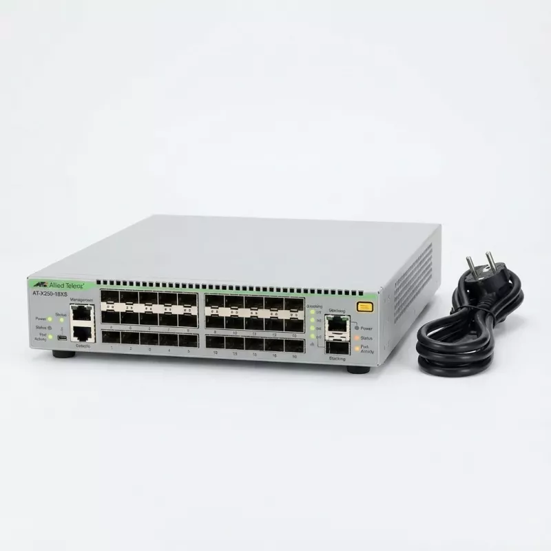Allied Telesis Dieser Preis dient nur zu Budgetzwecken 10 Gigabit Layer 3 Lite Stackable Switch, 18x SFP+ Ports, EU-Netzkabel. inkl. LLW (AT-X250-18XS-50)