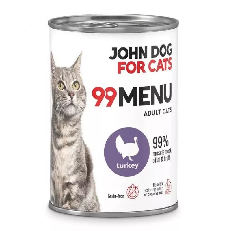 John Dog 99 Menu Turkey Nassfutter für Katzen 400 g
