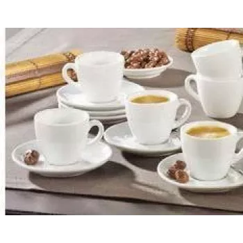 Esmeyer Espressotassen-Set 6 Stück, Modell 433-214, Porzellan-Demitasse-Tassen für Espresso