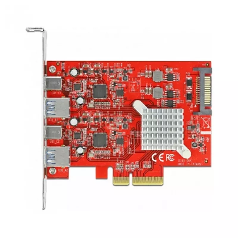 Erweiterungskarte DeLOCK PCI Express x4 auf USB 10 Gbit/s 2x Typ-A 2x Typ-C