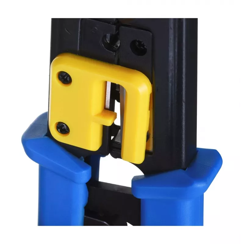 Crimpzange Alantec NI040 für RJ-45-Stecker, Stahlkonstruktion, Kunststoffgriffe, schwarz/blau