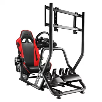 Racing-Cockpit huzaro Speed 6.0 mit verstellbarem Sitz, Stahlrahmen, 30°–90° Winkel, unterstützt bis zu 120 kg, rot, 1080×1360×560 mm