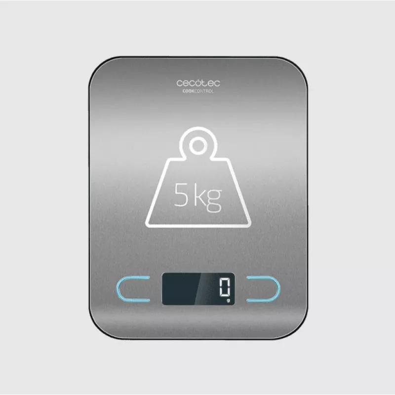 Cecotec Küchenwaage | CookControl | Maximale Belastbarkeit 5 kg | Teilung 1 g | LCD-Display