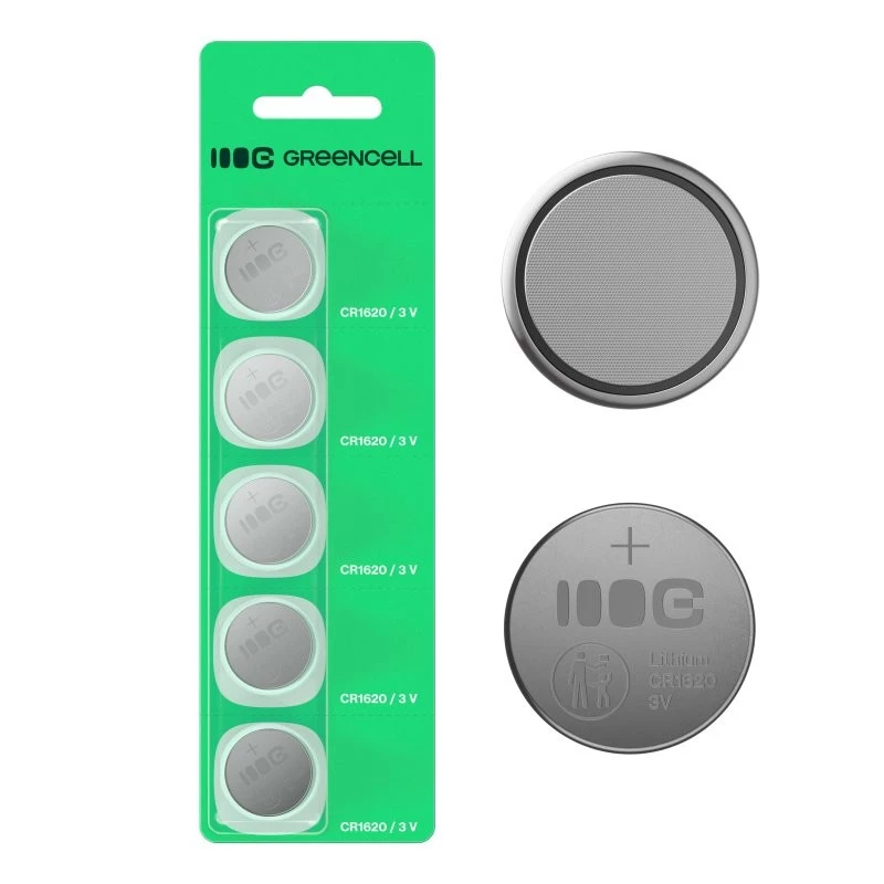 Green Cell Knopfzelle 5x CR1620