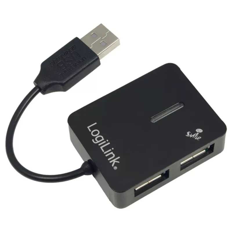 USB-Hub LOGILINK UA0139 – 4‑Port USB 2.0, 480 Mbit/s, schwarz
