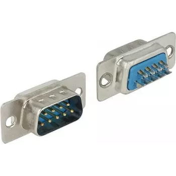Connector Sub-D 9 pin DELOCK 65881 — blau/silber, 31×15×12.5 mm