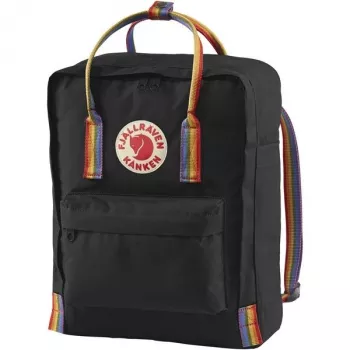 Rucksack Fjällräven Kånken Rainbow — Vinylon, 380×270×130 mm, Schwarz/Mehrfarbig