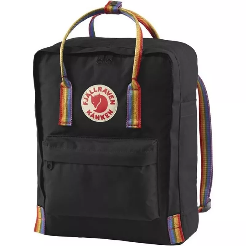 Rucksack Fjällräven Kånken Rainbow — Vinylon, 380×270×130 mm, Schwarz/Mehrfarbig