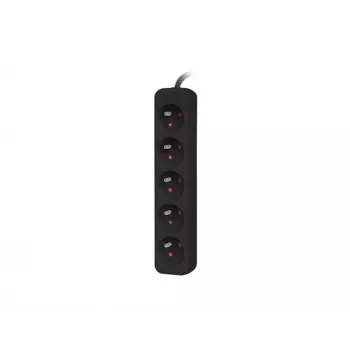 Lanberg PS0-05E-0300-BK Verlängerungskabel 3 m 5 AC-Ausgänge Innen Schwarz (PS0-05E-0300-BK)