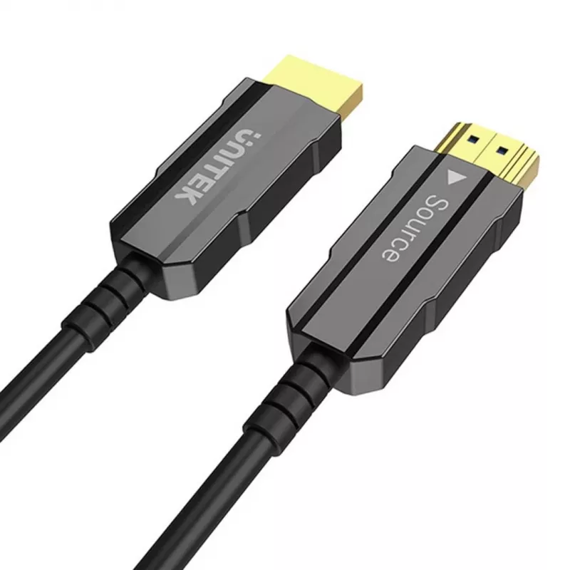 Unitek HDMI Optisches Kabel C11072BK03-7M — 7 m, HDMI 2.0, 4K 60Hz, Stecker-Stecker, Schwarz