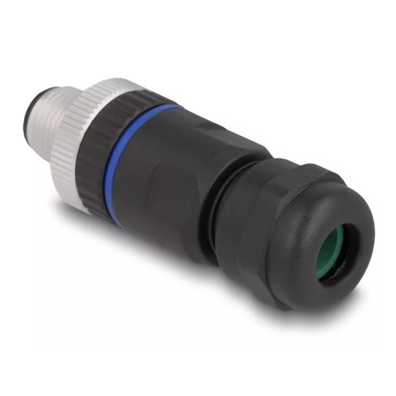 DeLOCK M12 Steckverbinder A-codiert 8-polig Stecker Schraubanschluss