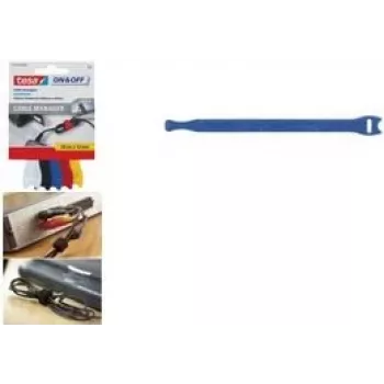 tesa Kabelbinder Kabel Manager klein, Farbe 12 mm x 200 mm, vorgefertigte Form, wiederverwendbar (55236-00000-0)