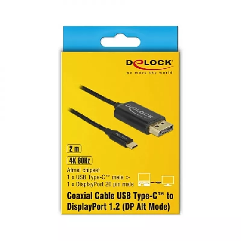 Videokabeladapter DeLOCK 84904 USB-Typ-C auf HDMI 1m Schwarz