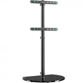 TV-Bodenständer ONKRON TS5060-B für 30–60 Zoll Bildschirme, schwarz, höhen- und neigungsverstellbar