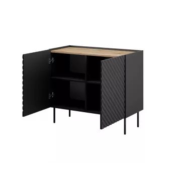 Kommode Cama Meble ONDA 2D 98x45x85 cm, schwarz, Spanplattenrahmen