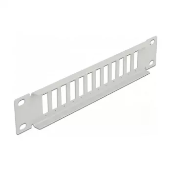 Glasfaser-Patchpanel DeLOCK 10 Zoll 12 Port SC Duplex LC Quad 1U grau
