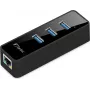 Fantec UMP-3UE1000 - Netzwerkadapter - USB3.0 - Gigabit Ethernet x 1 + USB3.0 x 3 - Schwarz (1959)