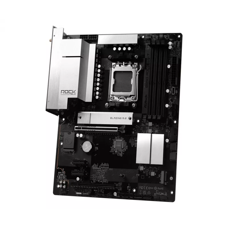 ASRock B850 Rock WiFi 7 Motherboard, AMD-Sockel AM5, ATX, DDR5, Wi-Fi 7