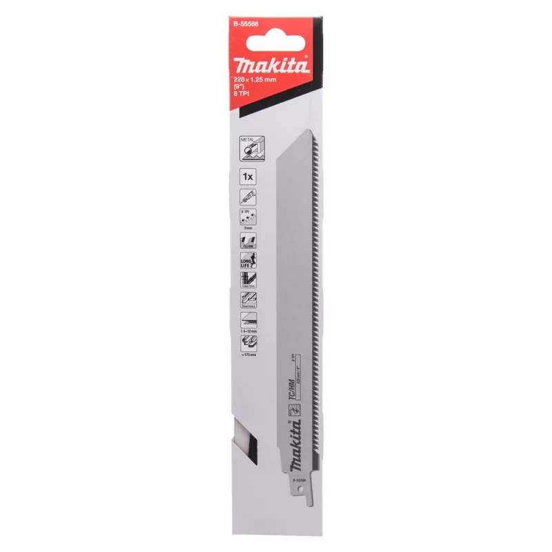 Makita B-55588 Sägeblatt für Stichsägen, Dekupiersägen und Säbelsägen, Wolframkarbid (TC), 1 Stück