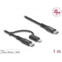 DeLOCK USB-Kabel USB 2.0 1 m USB-C USB-C/Lightning Schwarz