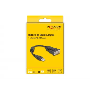 DeLOCK 61549 Serielles Kabel Schwarz 0,25 m USB Typ-A RS-232